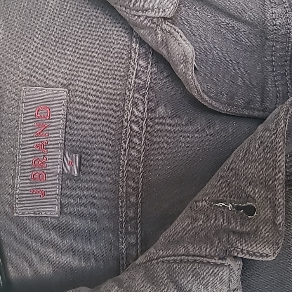J Brand Charcoal Grey Cropped Denim Jacket - Picture 2 of 5